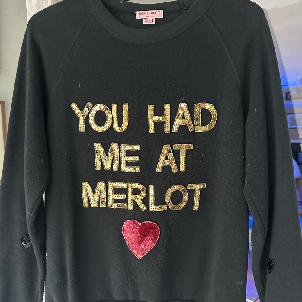 Sequined Merlot sweat shirt Bow & Drape